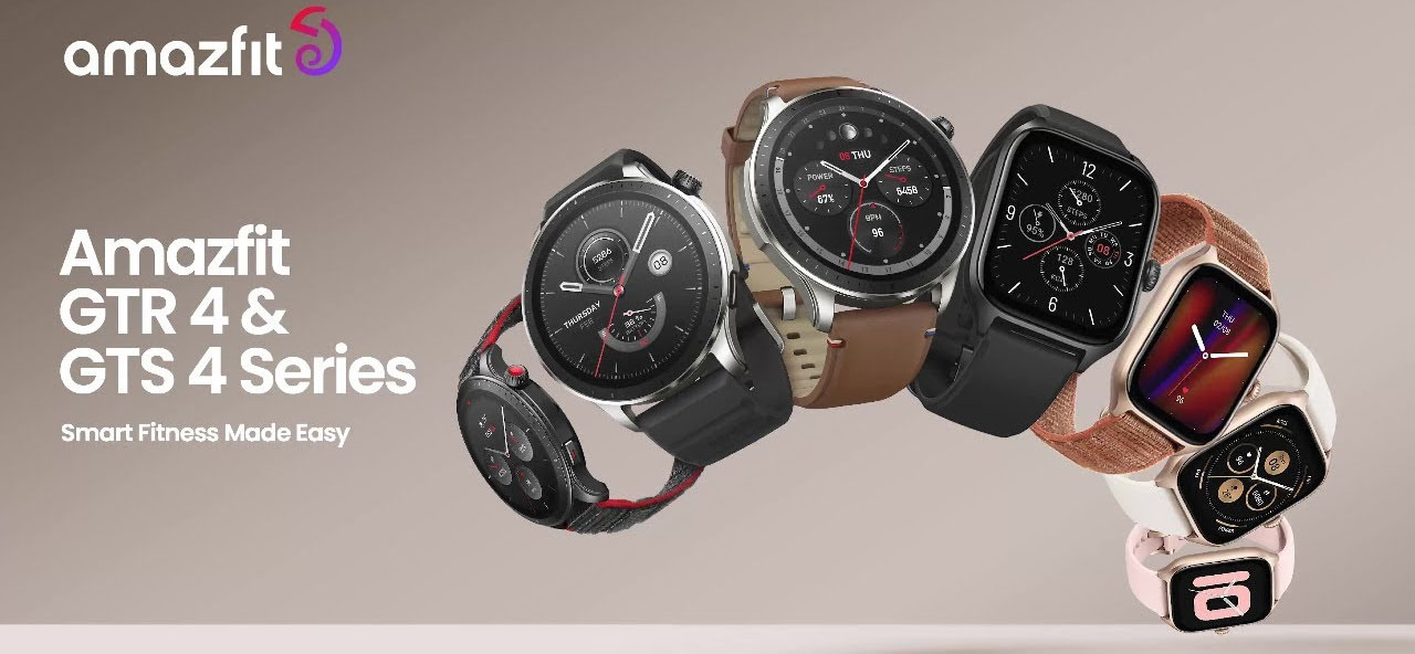 baner amazfit GTR4 a GTS 4